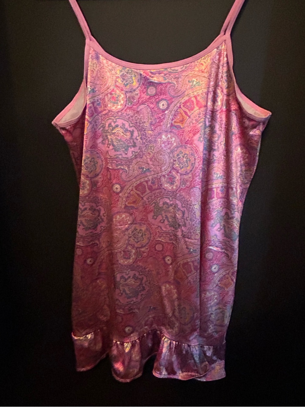 Paisley Pink Slip Nightgown Size Large